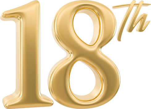 18 year anniversary gold 3d render